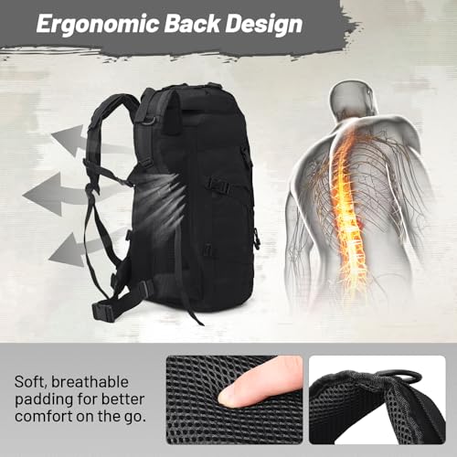 50L Tactical Backpack for Men and Women (Black / Large-50L)