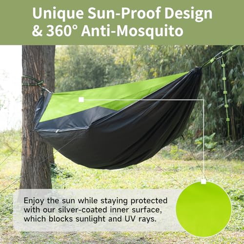 Camping Hammock with Mosquito Net (Top-green)
