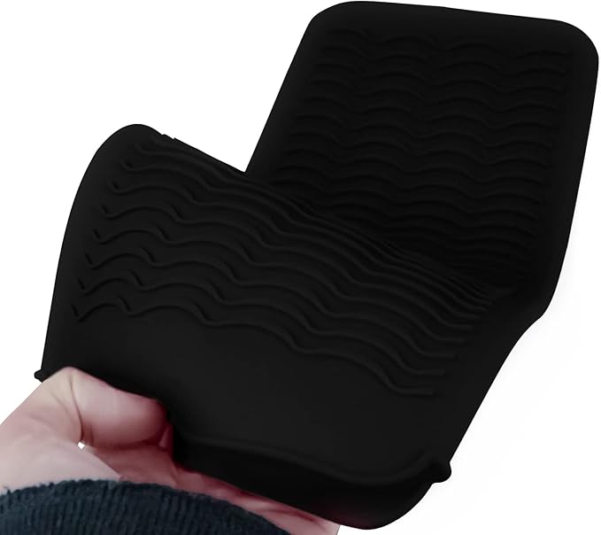 3PCS Silicone Heat Resistant Mat Pouch for Hair Straightener, Curling Iron, Flat Iron and Hot Hair Tools (Black+Grey+Pink) 3 Pack