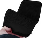 2PCS Silicone Heat Resistant Mat Pouch for Hair Straightener, Curling Iron, Flat Iron and Hot Hair Tools Black