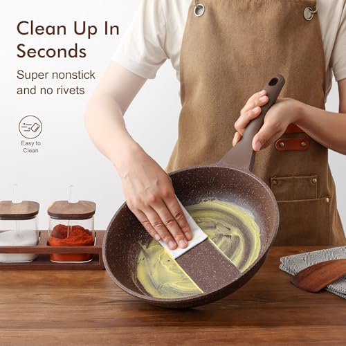 Nonstick Frying Pan Skillet (11 Inch / Toffee Brown)