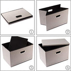 Large Foldable Storage Bins with Lids [3 (Light Grey / L(3-Pack))