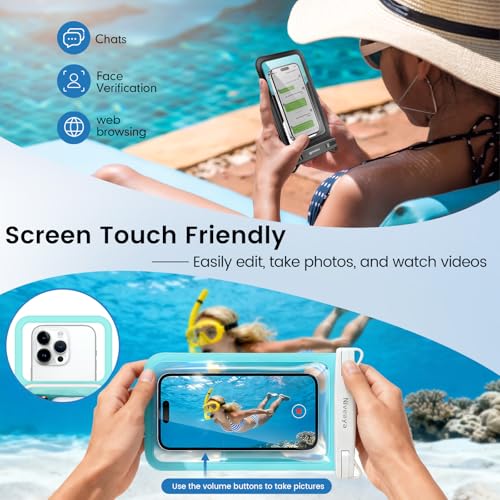 Large Waterproof Phone Pouch (Black + Green)