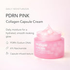 Sodium DNA PDRN Pink Collagen Capsule Cream, Firming & Hydrating Face Moisturizer with 6% Niacinamide for Plump, Smooth, Dewy-Looking Skin, Lightweight Moisturizing Cream, 2.13 oz