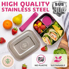 Stainless Steel Bento Box + Condiment Container (Dragonfruit / 37oz / 1100ml)