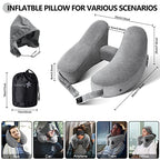 Travel Neck Pillow for Airplane Pillow Comfortably Supports Head (Dark Grey)