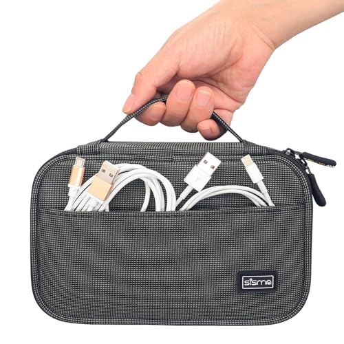 Travel Electronics Organizer Small Carrying Case for Cables Phone Chargers USB Plugs Power Cords Earbuds Adapter Tech Accessories Pouch (Starlight Special Edition)