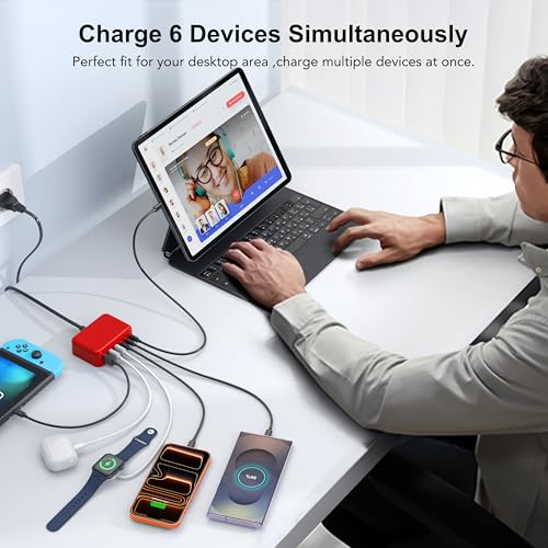 USB C Charger Block (F-Red / 100W)