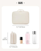 EACHY Toiletry Bag with Hanging Hook, Travel Makeup Bag PU Leather Cosmetic Bags - Image 6