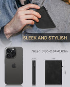 Mens Wallet Card Holder (Wax Oil Black)