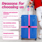 8 Pcs Luggage Straps Suitcase Tags Set for TSA Approved (Pink / Airplane)