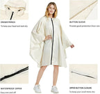 Rain Poncho Jacket Coat Hooded Zipper Style - Image 3