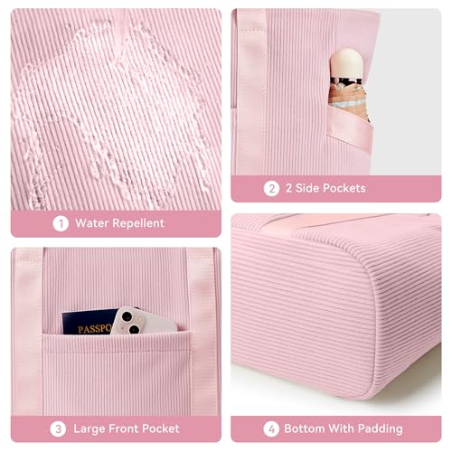 Tote Bag for Women (L-pink-fits 15.6" Laptop)