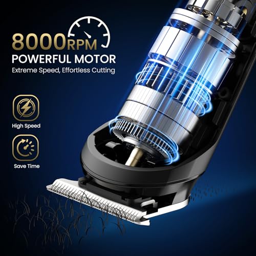 3-in-1 Beard Trimmer for Men, IPX6 Waterproof Electric Razor (Black)