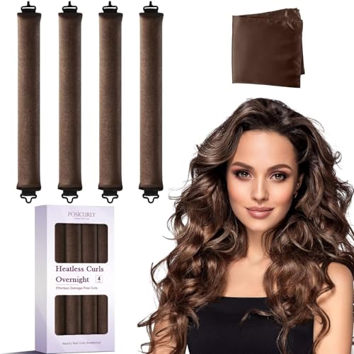 Heatless Curls Overnight Hair Curlers (Brown(Pack of 4))