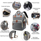 Diaper Bag Backpack with Changing Station (Grey)