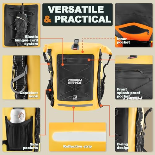 Waterproof Backpack Dry Bag 35L (Yellow / 85L)
