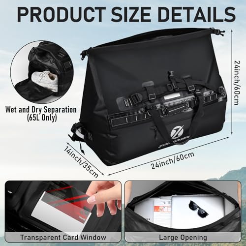 Waterproof Duffel Bag with 500D PVC Fabric (65L)