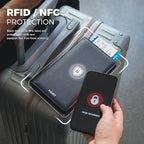 Passport Wallet for Travel RFID Blocking Premium Leather (Top Grain Navy)