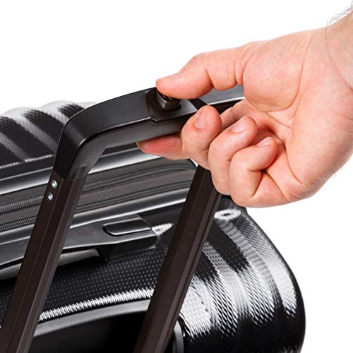 7272 Energie Expandable Hardside Luggage With Spinner Wheels and TSA Lock (Checked-Medium 24-Inch / Black)