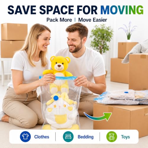 20 Pack Vacuum Seal Bags for Clothing Travel