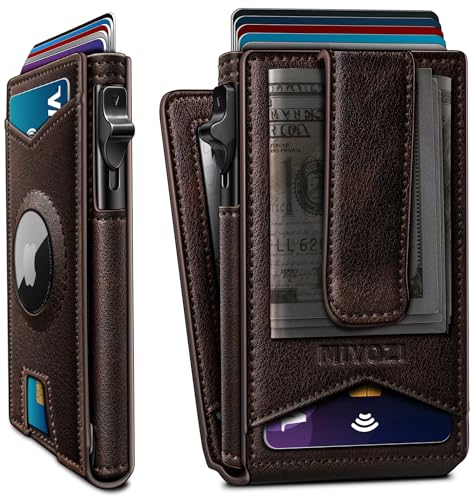 Airtag Wallet for Men Money Clip 9 (Forest Brown057)