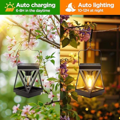 Solar Lanterns Outdoor Waterproof (Black)