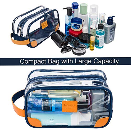 Clear Toiletry Bag for Traveling (Blue)
