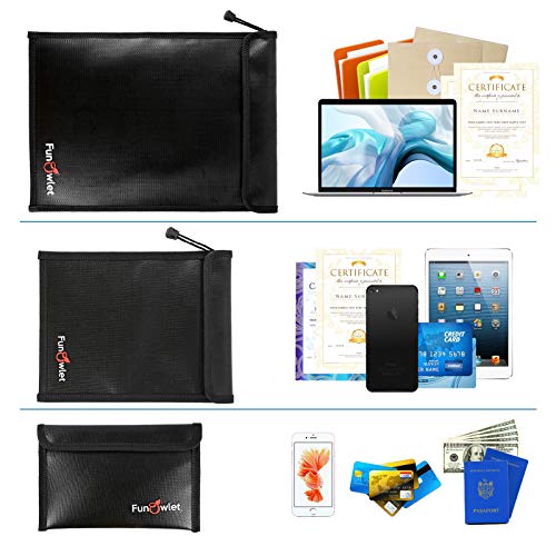 Fireproof Waterproof Money Document Bag (Black)