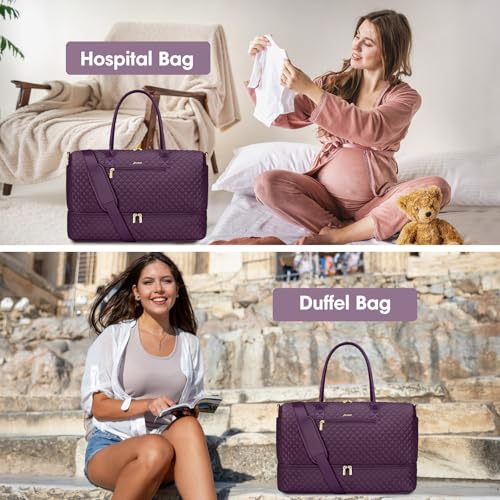 Travel Weekender Duffle Bags for Women (6-Dark Purple / X-Large)