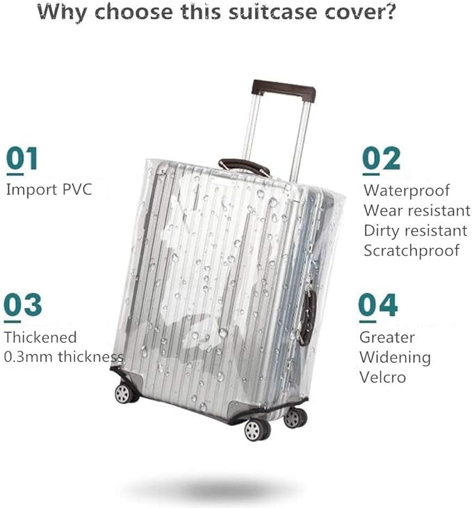 24 Inch Clear PVC Luggage Cover Protectors Suitcase Covers - Image 6