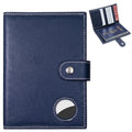 Genuine Leather Slim Passport Holder with RFID &Tracker Slot (Blue)