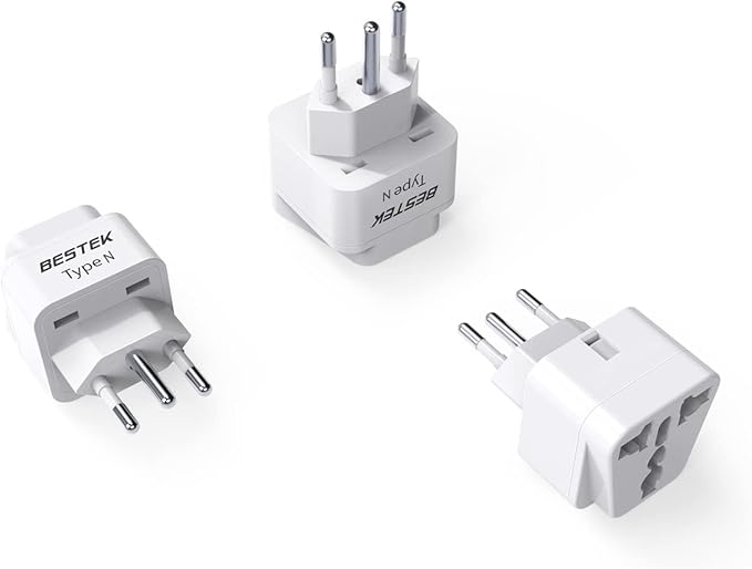 BESTEK Brazil, South Africa Travel Plug Adapter, Grounded Universal Type N Plug by BESTEK