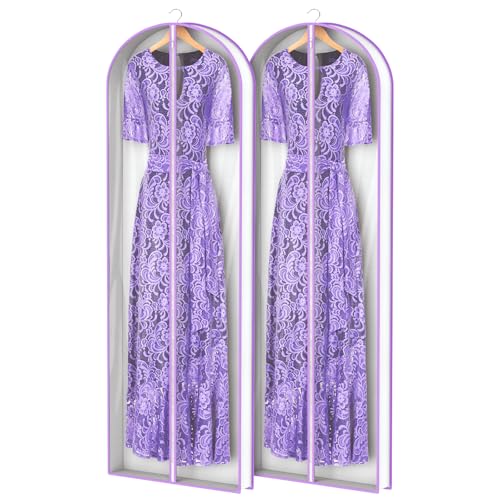 Dress Bags for Gowns Clear Wedding Dress Garment Bag 72 in (72"-2pcs)