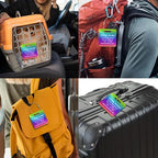 Personalized Metal Luggage Tags (Square Rainbow)