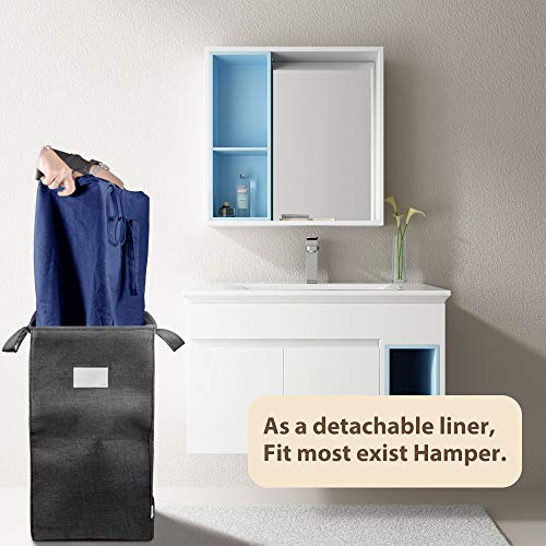 140L Washable Laundry Bags with Handles (Navy Blue)