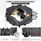Foldable Duffle Bag for Men Large 65L Travel with Shoe Compartment (Silvery Grey)