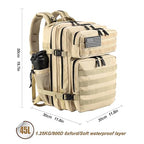 Military Tactical Backpack for Men and Women 45L Army 3 Days Assault Pack Bag Large Rucksack with Molle System Cream (Cream)
