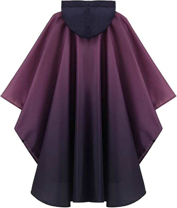 Rain Poncho Jacket Coat Hooded Zipper Style - Image 7