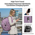 Design Laptop Backpack for Men with USB Charging Port SD803 (Pink Camo / Standard)