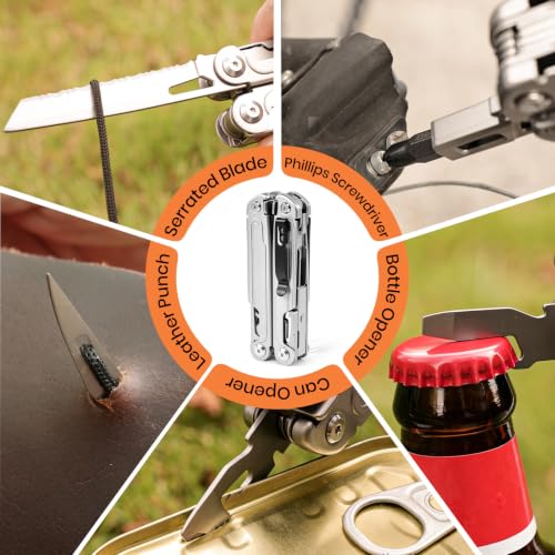 18-in-1 Multitool Pliers Pro, EDC Pocket Knife & Replaceable Tool (Silver / 18 in 1)