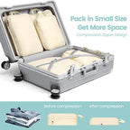 Compression Packing Cubes for Travel (08 Beige / 6-Piece Set)