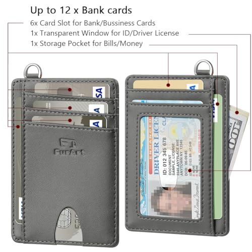 Slim Minimalist Wallet RFID Credit Card Holder for Men (small / Dimgray)