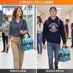 Insulated Lunch Bag Women Men (Heather Sea Blue)