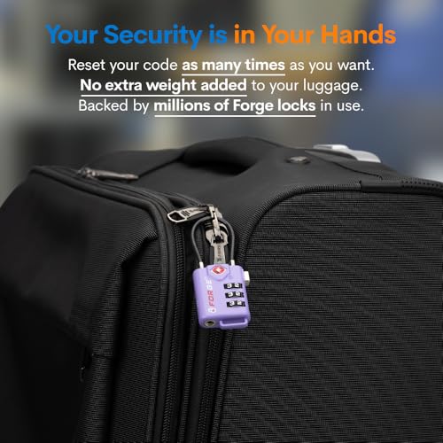 TSA Approved Luggage Locks (Purple 2 Pack)