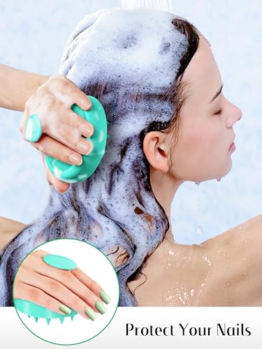 2 Pack Scalp Massager Hair Growth Scrubber for Dandruff Removal (01- Pink & Green)