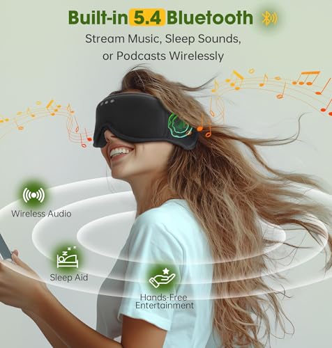 BambooCotton 3D Bluetooth Sleep Mask (3d Black Bamboocotton)
