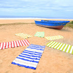 Microfiber Beach Towel Sand (Y-blue Stripes / Large(60x30"))