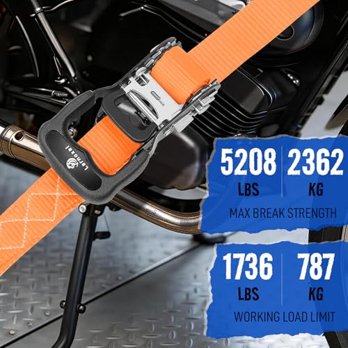 Ratchet Straps 4 Pack (Orange / 8.2 Ft)