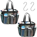 Mesh Shower Caddy Portable (2 Pack Black / XL (Dorm Caddy))